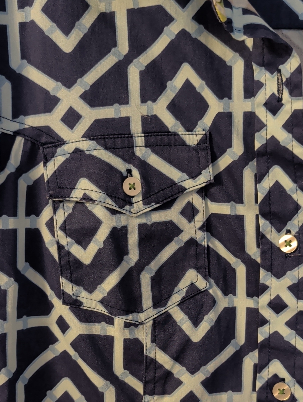 Dizzy Lizzie Navy Geometric Button-Front Shirt Dress - Picture 8 of 11